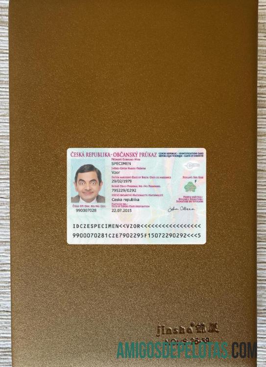 Czech Identification Card olhar de foto frente amostra